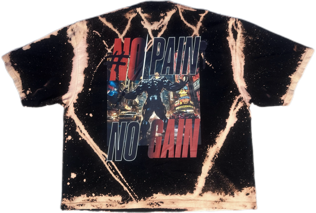 W&W No Pain no Gain Custom Drop Shoulder T-Shirt