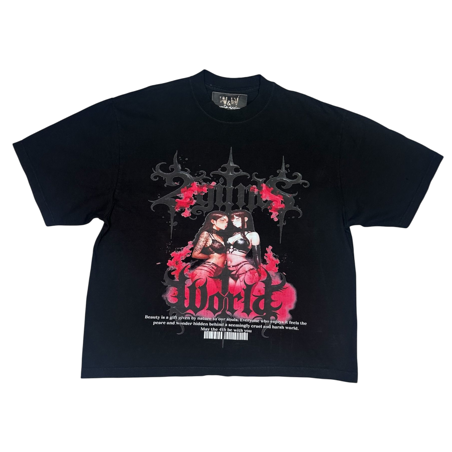 2 Girls One World Anime Graphic Tee